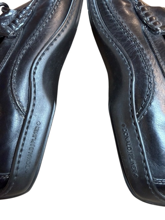 Donald J Pliner Black Leather Loafers Slip-On Moc Toe Men’s Shoes - US Size 10 M